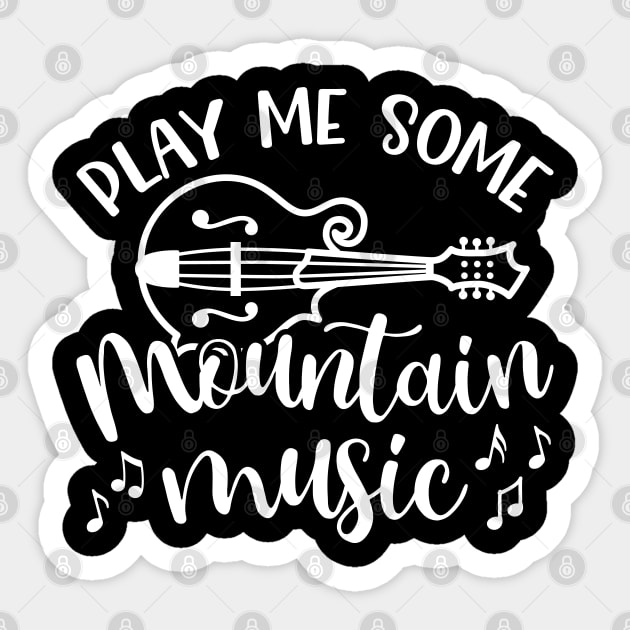 Play Me Some Mountain Music Mandolin Sticker by GlimmerDesigns